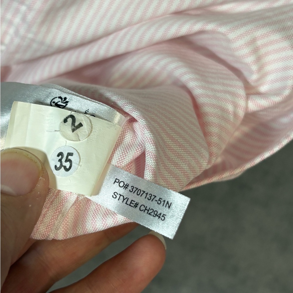 Lacoste Mens L Pink White Stripe Button Down Shirt Regular Fit Crocodile Logo - Picture 7 of 11